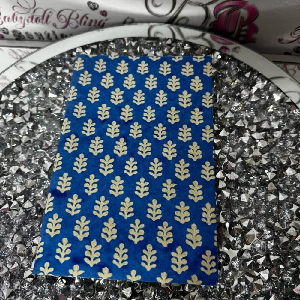 Notebook notes boho luxury planner daily write Blue and White Patterned Notebook